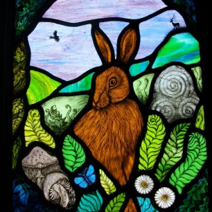 Hare Moon Stained Glass Artwork